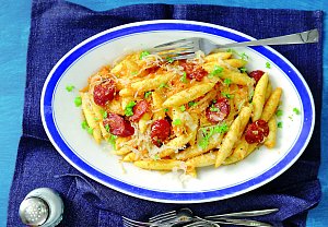 Šišky se zelím a klobásou