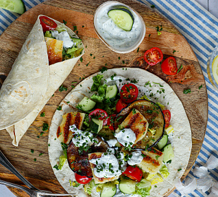 Tortilla wrap s lilkem a halloumi