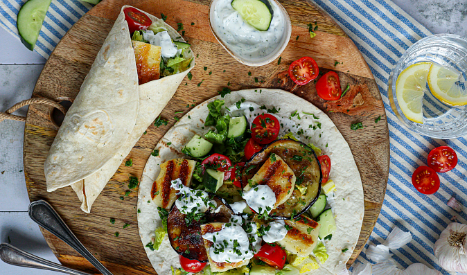 Tortilla wrap s lilkem a halloumi