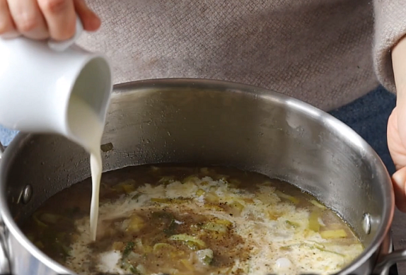 Pórkový krém s gorgonzolou