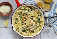 Citronové orzo se špenátem