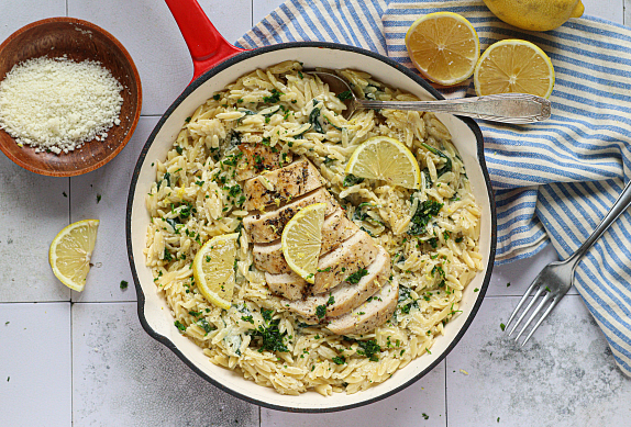 Citronové orzo se špenátem