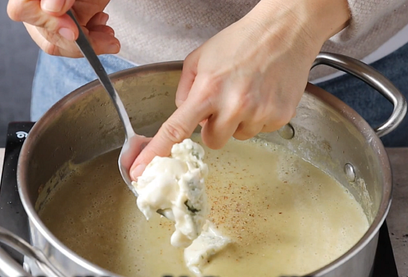 Pórkový krém s gorgonzolou