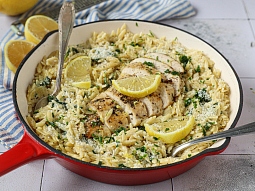 Citronové orzo se špenátem